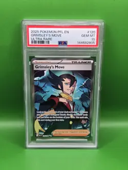2025 POKEMON PFL EN-PHANTASMAL FLAMES ULTRA RARE #120 GRIMSLEY'S MOVE PSA 10 - Image 1