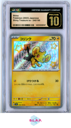 SHINX SHINY TREASURE EX - SV4A SHINY RARE HOLO 240/190 POKEMON CGC PRISTINE 10 - Image 1