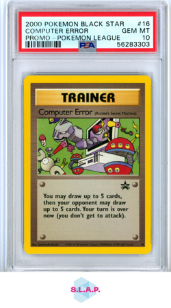 COMPUTER ERROR POKEMON #16 2000 POKEMON LEAGUE BLACK STAR ENGLISH PSA 10 - Image 1