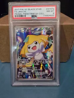 2017 POKEMON XY BLACK STAR PROMO PREM TRAINER XY COLL FULL ART/JIRACHI PSA 8 - Image 1