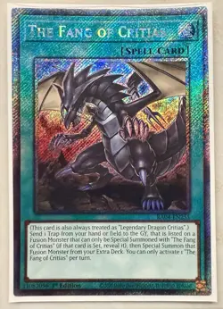 Yugioh! 1x The Fang of Critias RA04-EN255 Platinum Secret Rare 1st Ed NM - Image 1