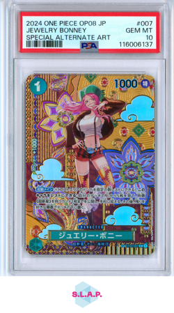 JEWELRY BONNEY SPECI4L ALT ART ONE PIECE JAP OP08-TWO LEGENDS 2024 007 PSA 10 - Image 1