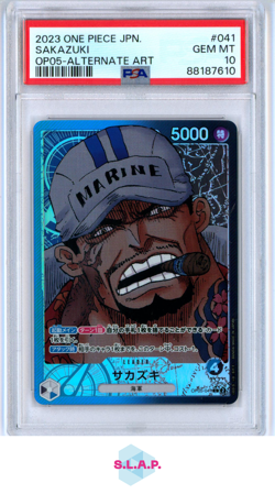 SAKAZUKI ALT ART ONE PIECE JAP OP05-AWAKENING OF THE NEW ERA 2023 041 PSA 10 - Image 1