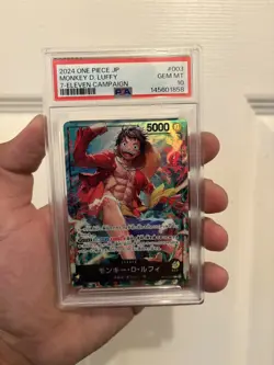 One Piece CCG Monkey D. Luffy 003 7-Eleven Campaign Promo PSA 10 Japanese - Image 1