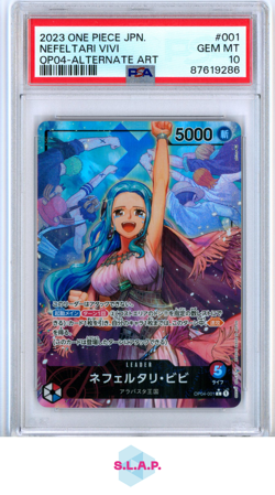 NEFELTARI VIVI ALT ART ONE PIECE JAP OP04-KINGDOMS OF INTRIGUE 2023 001 PSA 10 - Image 1