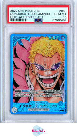 DONQUIXOTE DOFLAMINGO ALT ART ONE PIECE JAP OP01-ROMANCE DAWN 2022 060 PSA 10 - Image 1