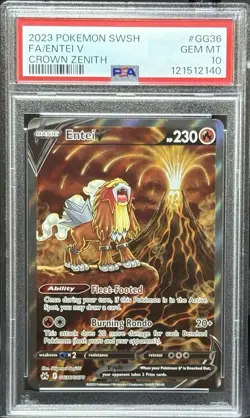 2023 Pokemon SWSH FA/ENTEI V Crown Zenith PSA 10 Gem Mint #GG36 - Image 1