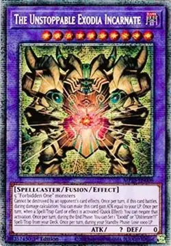 Yugioh MP25-EN008 The Unstoppable Exodia Incarnate Starlight Rare 1st MINT - Image 1