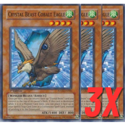 Yugioh Crystal Beast Cobalt Eagle (FOTB-EN006) 1st Edition (NEAR MINT) (3X) - Image 1