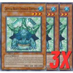 Yugioh Crystal Beast Emerald Tortoise (FOTB-EN003) 1st Edition (NEAR MINT) (3X) - Image 1