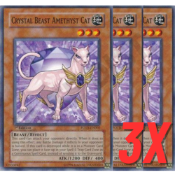 Yugioh Crystal Beast Amethyst Cat (FOTB-EN002) 1st Edition (NEAR MINT) (3X) - Image 1