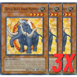 Yugioh Crystal Beast Amber Mammoth (FOTB-EN005) 1st Edition (NEAR MINT) (3X) - Image 1