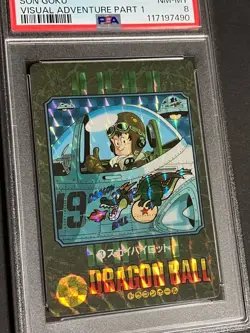 Dragon Ball Carddass Visual Adventure Part 1 No 3 Goku PSA 8 Kira Card - Image 2