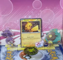 Pikachu 051/162 Pokemon Day 2026 Cosmos Holo Promo Double Swirl With Coin Nm-Mt - Image 1