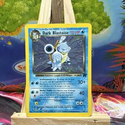 Pokemon Dark Blastoise 3/82 Team Rocket Holo Rare English 2000 Unlimited *Swirl* - Image 1