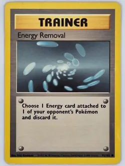 Energy Removal 92/102 Common Base Set Pokemon Card MP - Image 1