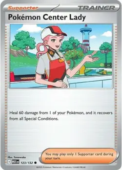 Pokemon Center Lady - 123/132 - Common - Near Mint - Mega Evolution - Base Set - Image 1