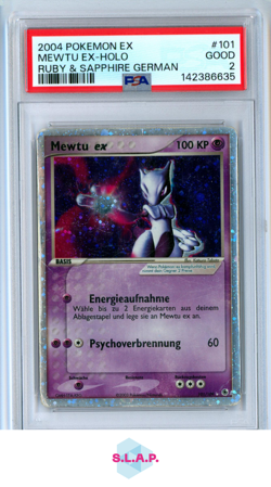 MEWTWO EX POKEMON 101/109 2004 RUBY & SAPPHIRE HOLO GERMAN PSA 2 - Image 1
