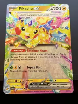 Pikachu ex 057/217 ME: Ascended Heroes Double Rare Holofoil NM Pokemon - Image 1