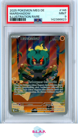 MARSHADOW POKEMON 146/132 2025 MEGA EVOLUTIONS IR GERMAN PSA 9 - Image 1