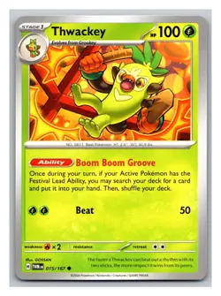 Thwackey #015/167 SV06: Twilight Masquerade Pokemon Trading Card TCG 2024 - Image 1