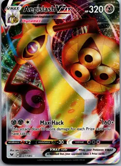 Aegislash VMAX 127/185 Holo VMAX Rare Vivid Voltage Pokemon Near Mint - Image 1