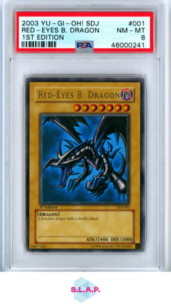 RED-EYES B. DRAGON 1ST EDITION YU-GI-OH! STARTER DECK: JOEY 2003 001 PSA 8 - Image 1