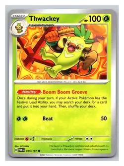 Thwackey #015/167 SV06: Twilight Masquerade Pokemon Trading Card TCG 2024 - Image 1