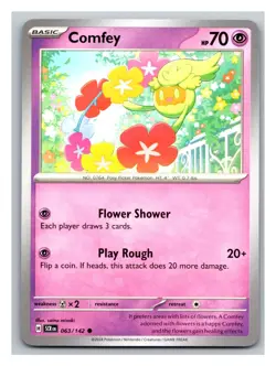 Comfey #063/142 SV07: Stellar Crown Pokemon Trading Card TCG Nintendo 2024 - Image 1