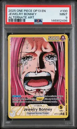 PSA 9 2025 ONE PIECE OP13 CARRYING ON HIS WILL 100 JEWELRY BONNEY ALT ART - Image 1