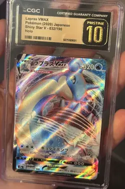 CGC PRISTINE 10 Lapras VMAX 032/190 Shiny Star V Holo Pokemon Card JPN - Image 3