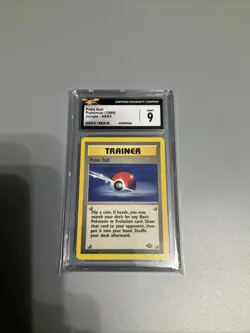 Pokemon Trainer Card Poke Ball CGC 9 - Image 1
