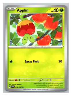 Applin #012/142 SV07: Stellar Crown Pokemon Trading Card TCG Nintendo 2024 - Image 1