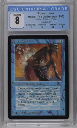 POWER LEAK Beta C CGC 8 Q++ MTG [Nostalgium] - Image 1