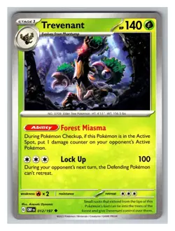 Trevenant #012/197 SV03: Obsidian Flames Pokemon Trading Card TCG Nintendo 2023 - Image 1