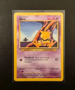 Pokemon Base Set Abra 43/102 Vintage WOTC Common - Image 1
