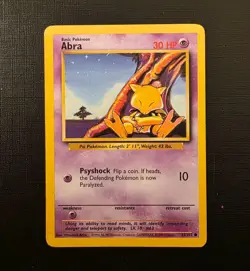 Pokemon Base Set Abra 43/102 Vintage WOTC Common - Image 2