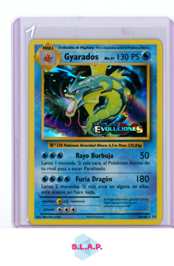GYARADOS PRERELEASE POKEMON 34 2016 EVOLUTIONS HOLO, SET STAMPED ESP - Image 1