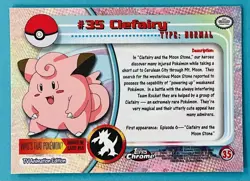 Clefairy #35 Holo Foil TV Animation Edition Pokemon Topps Chrome 2000 Nintendo - Image 2