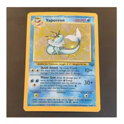 Vaporeon 12/64 Jungle Holo Rare 80 HP Pokemon Card Wizards 1999 Unlimited - Image 1