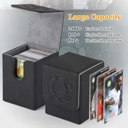 Card Deck Box, 110+ Storage MTG Deck Box with 50 Pcs Card Sleeve, Collectible Tr - Image 2