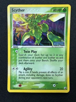 Pokemon TCG Scyther Unseen Forces Reverse Holo Stamped 46/115 - DMG - Image 1