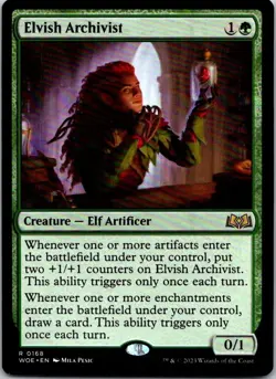 Magic the Gathering HP Elvish Archivist Wilds of Eldraine MTG Free Shipping! - Image 1