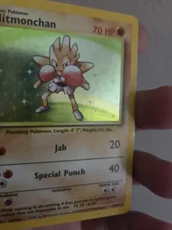 Hitmonchan - 7/102 Base Set - Pokemon Holo Foil Nice! - Image 2