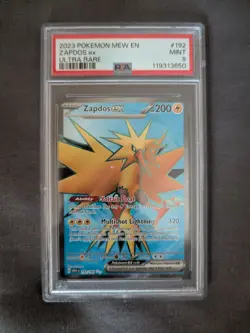 2023 POKEMON MEW EN-151 ULTRA RARE #192 ZAPDOS EX PSA 9 - Image 1