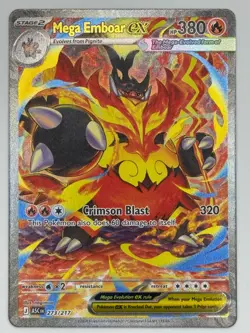 Pokemon TCG Mega Emboar EX 273/217 Crimson Blast Full Art Holo EX - Image 1