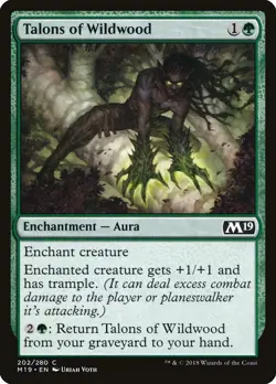 Talons of Wildwood 202 M19 MTG Aura Green Enchantment Trample 2018 Common Voth - Image 1