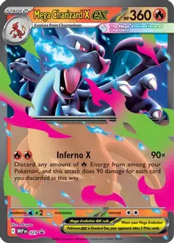 MEGA CHARIZARD X EX - 029 029 HOLO PROMO ME: MEGA EVOLUTION PROMO POKEMON NM - Image 1