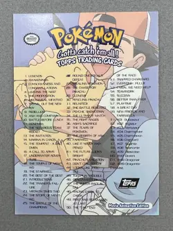 Topps Pokemon Checklist Movie Animation Edition LP - Image 2
