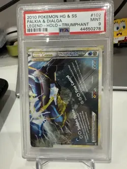 2010 POKEMON TRIUMPHANT PALKIA & DIALGA LEGEND BOTTOM #102 PSA 9 NM #109198297 - Image 2